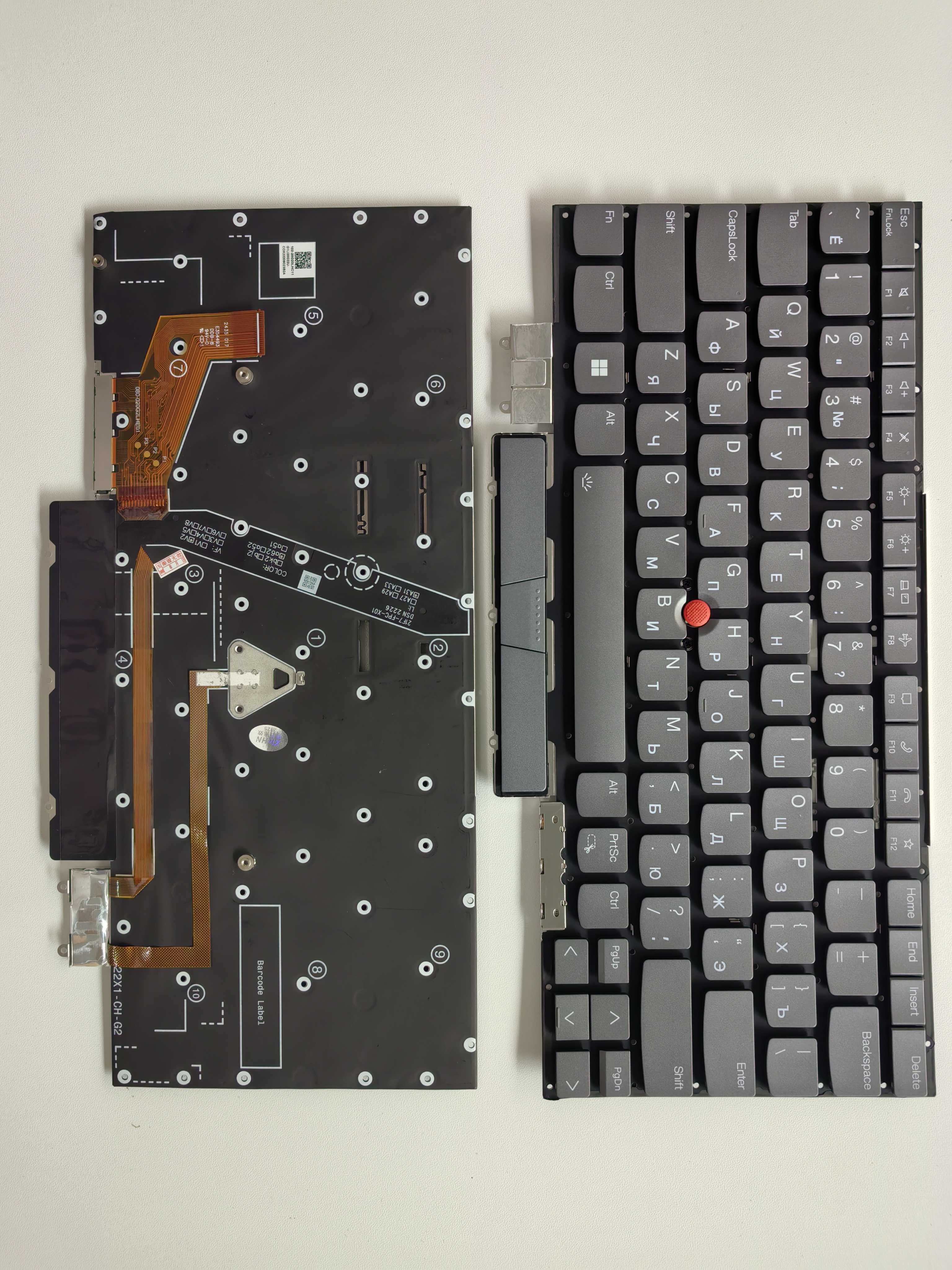 Picture of New Replacement Laptop Keyboard For IBM YOGA X1 2021/X1 YOGA 6TH 2021 Grey With Point Backlit RU Layout